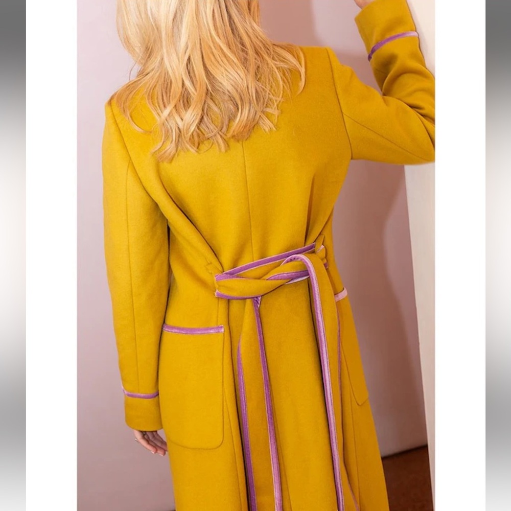 NWT Antonio Melani x The Nat Note Wool Blend Notch Lapel Trench Coat Size 2 - Picture 3 of 8